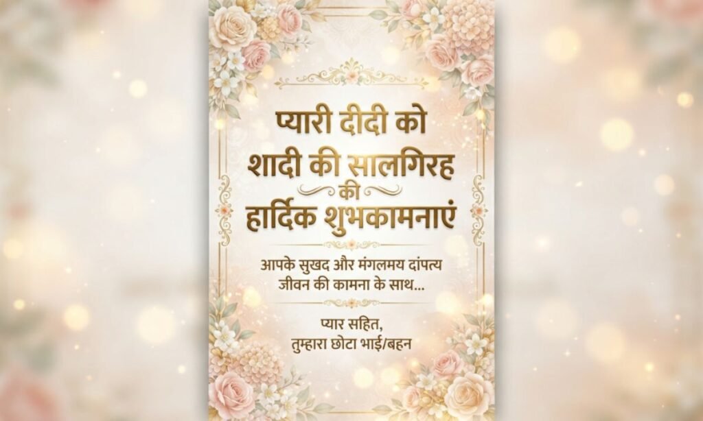 Happy Anniversary Wishes In Hindi To Sister