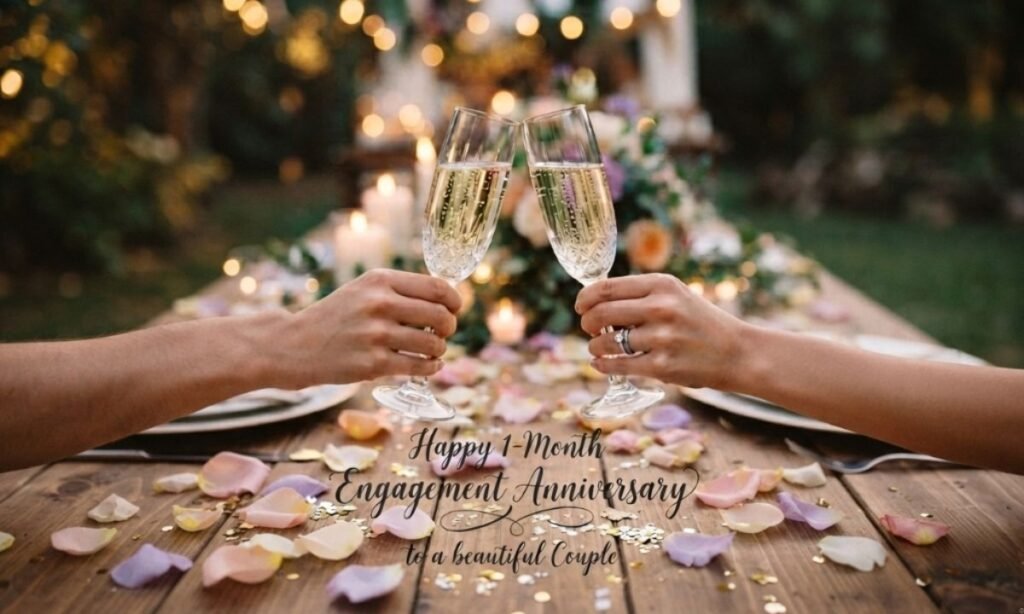 Happy One Month Engagement Anniversary Wishes For Couple_