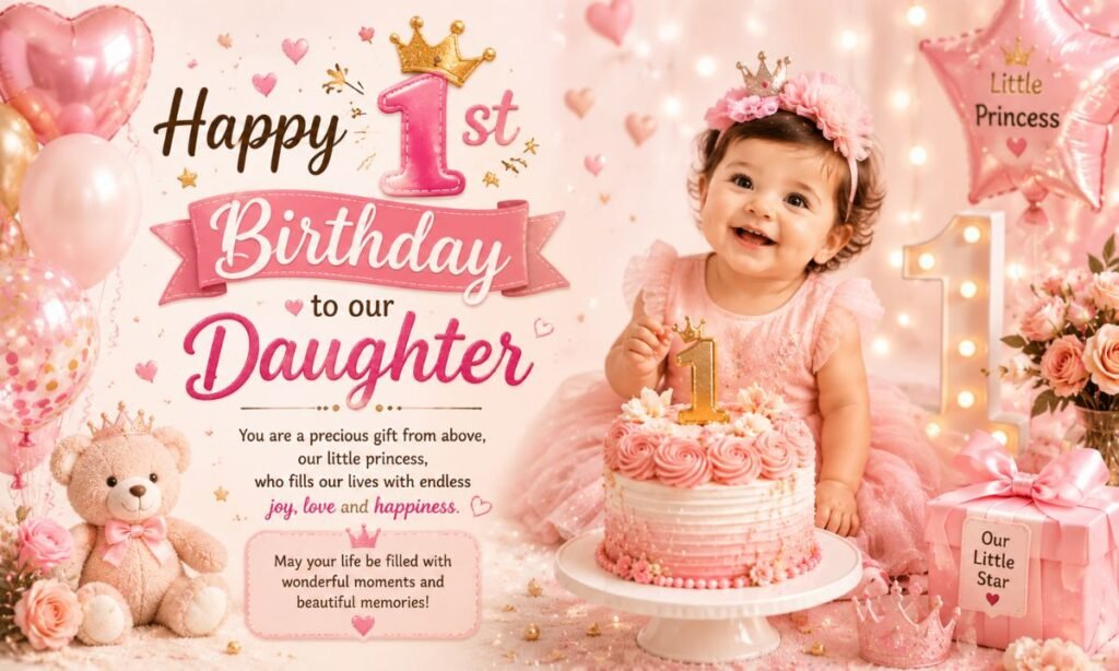 1st birthday wishes for daughter