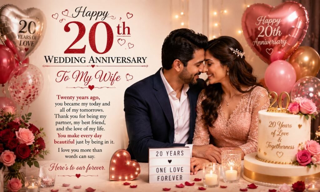 20th Wedding Anniversary to my wife