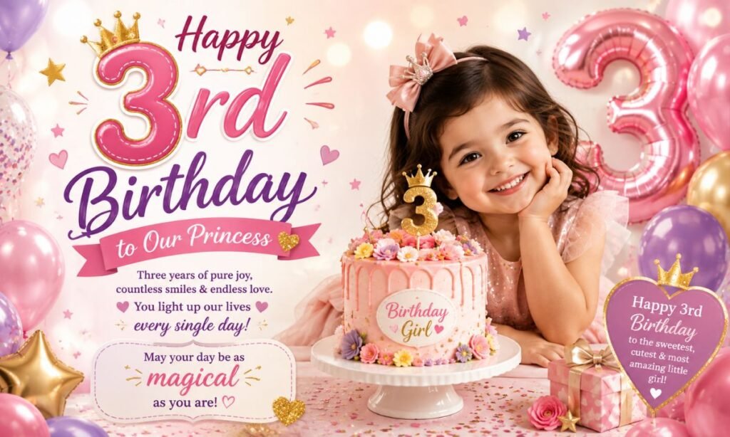 3rd birthday wishes for daughter