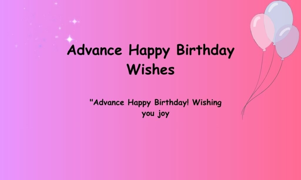 Advance Happy Birthday Wishes