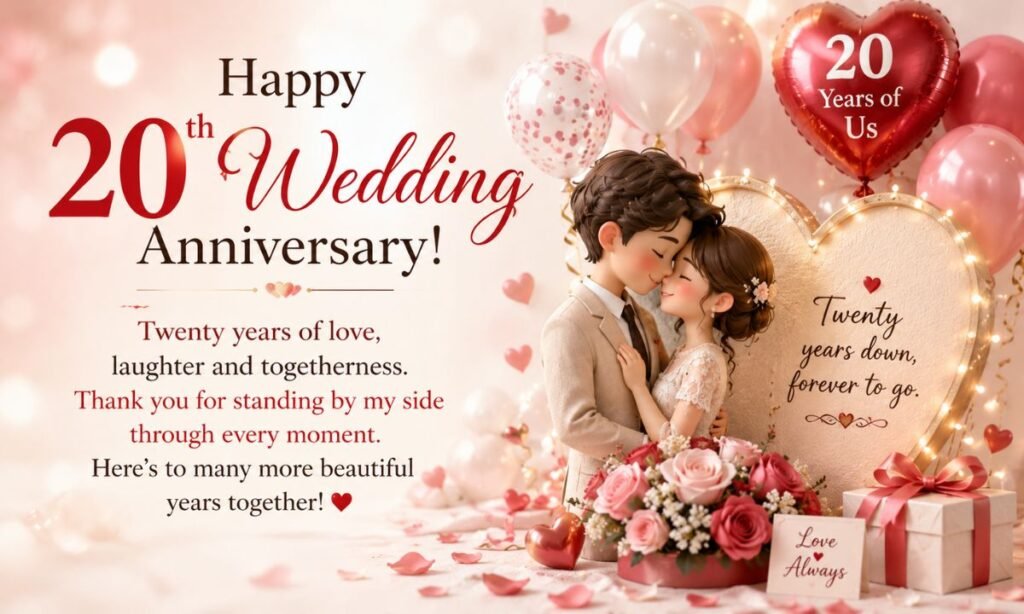 Heartfelt 20th Wedding Anniversary