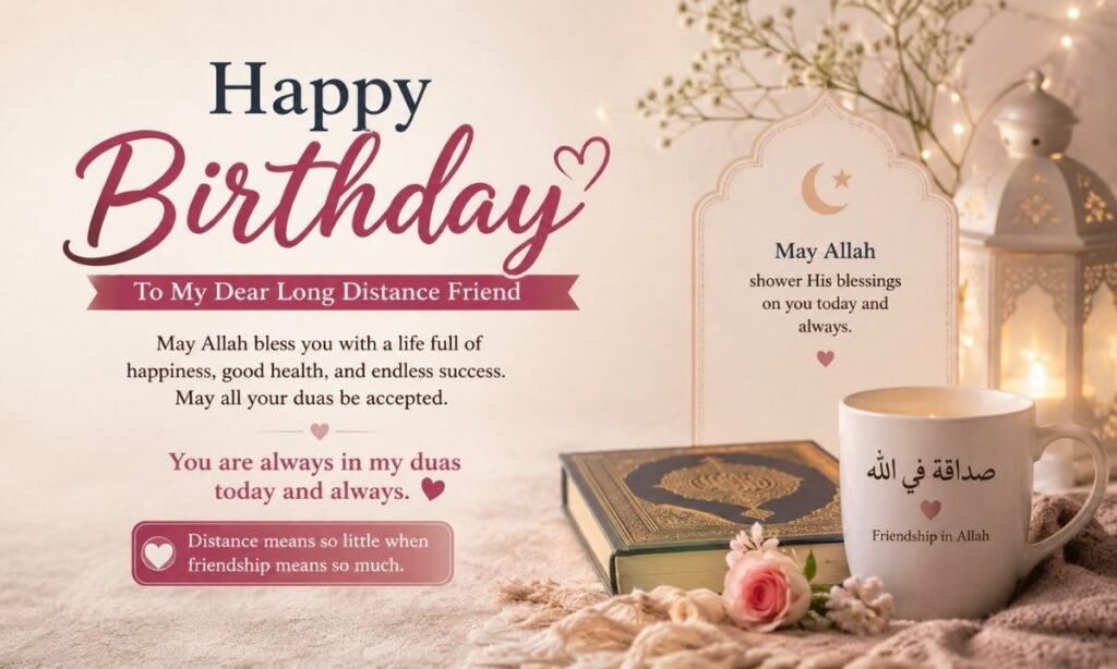 Islamic Birthday Wishes For Long Distance Friend