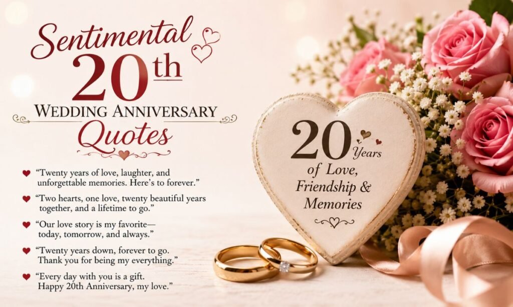 Sentimental 20th Wedding Anniversary Quotes