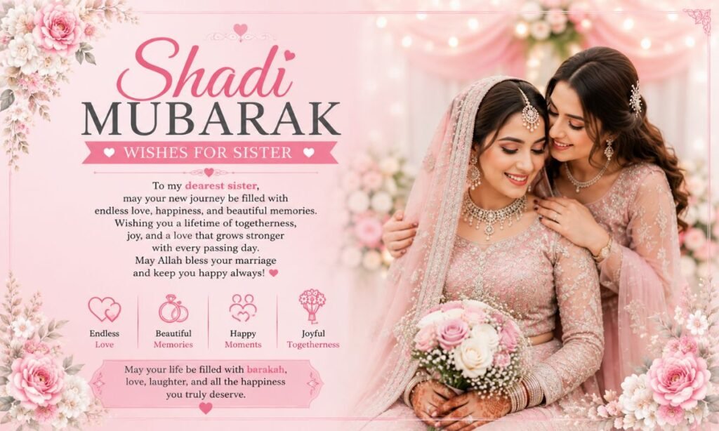 Shadi Mubarak Wishes For sister