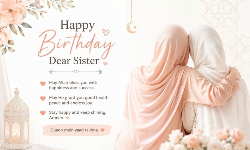 Short Islamic Birthday Wishes For Sister