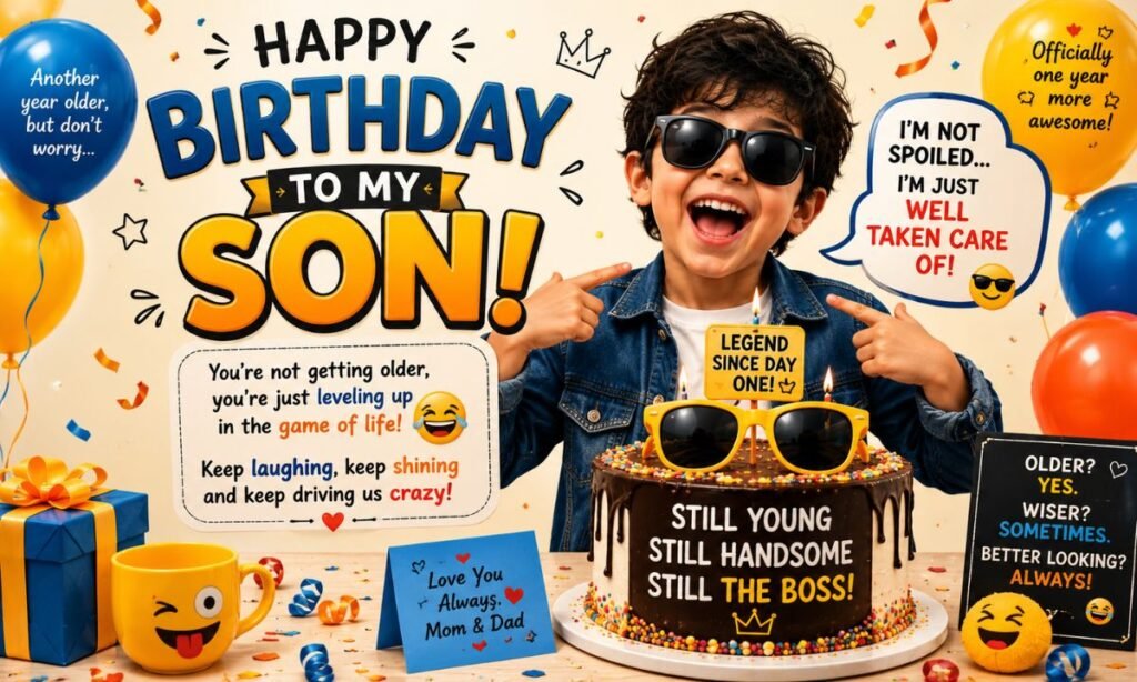 funny birthday wishes for son