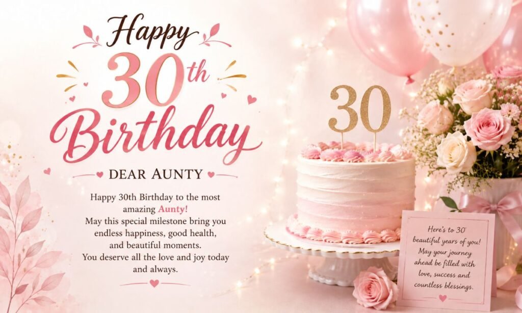happy 30th birthday wish for aunty
