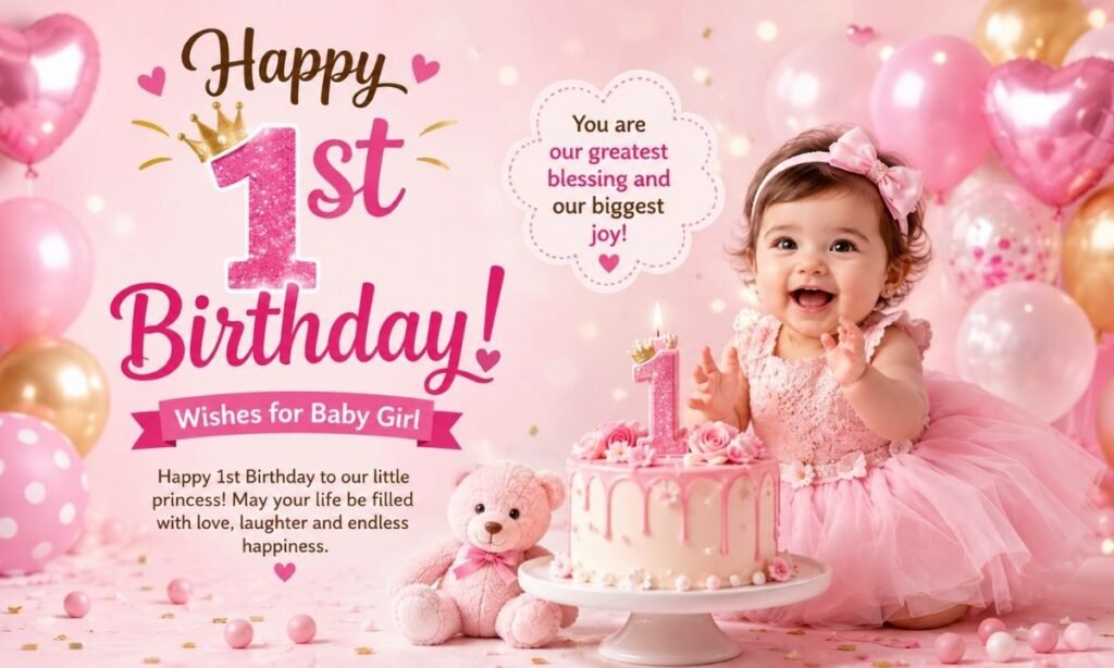 1st Birthday Wishes for Baby Girl