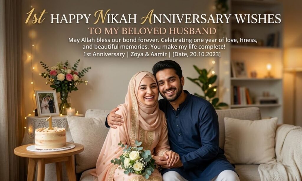 1st Happy Nikah Anniversary Wishes for Husband
