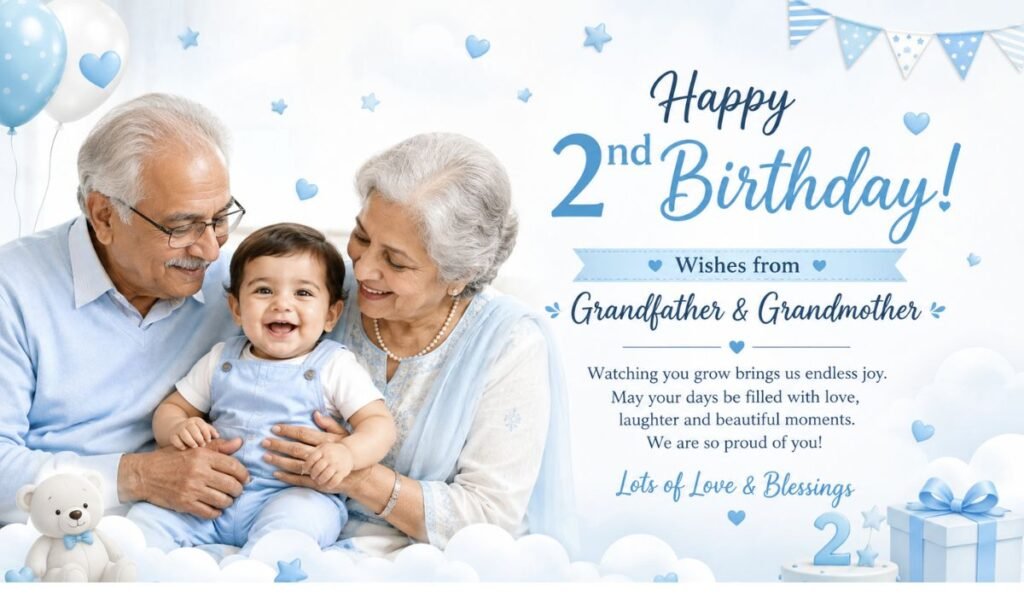 2nd Birthday Wishes from Grandfather & Grandmother