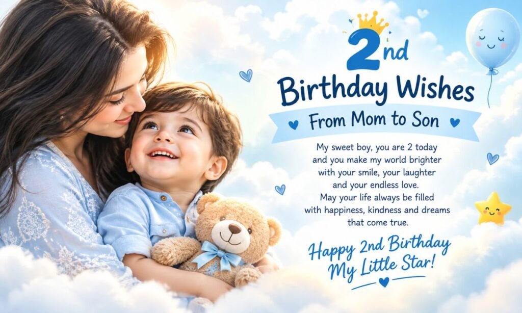 2nd Birthday Wishes from Mom to Son