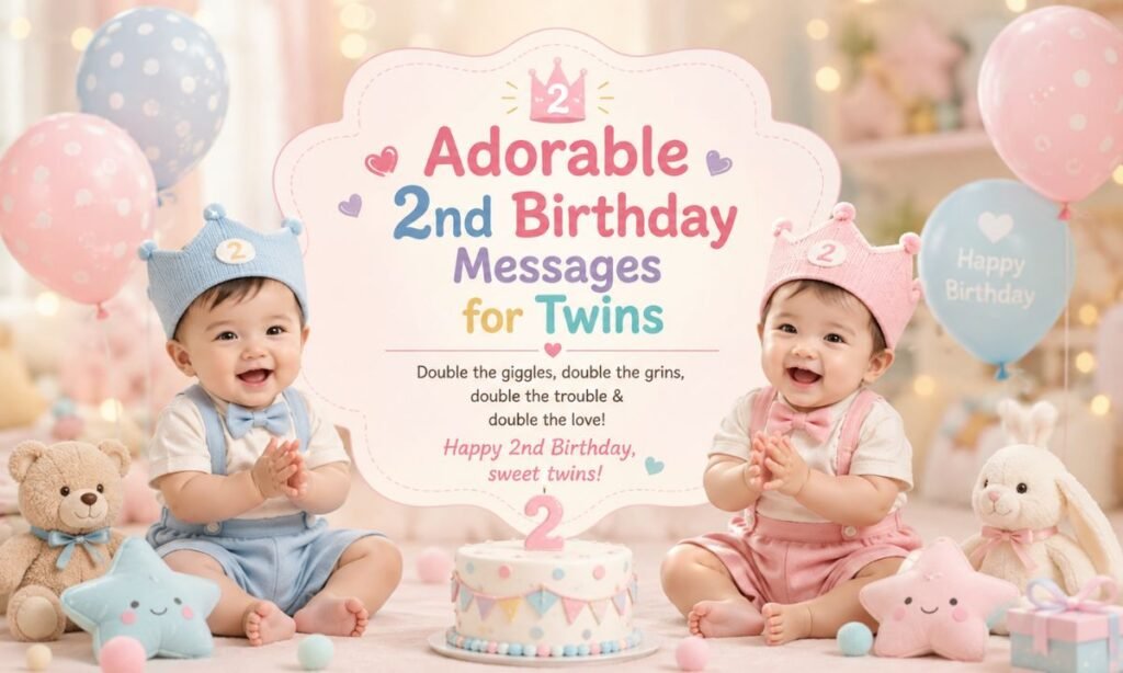 Adorable 2nd Birthday Messages for Twins