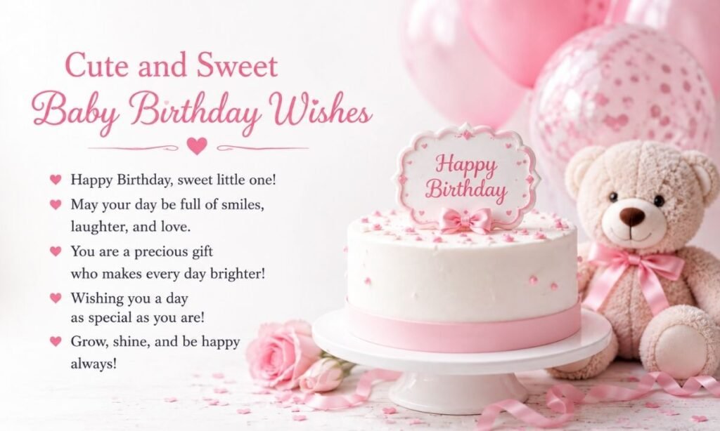 Cute and Sweet Baby Birthday Wishes