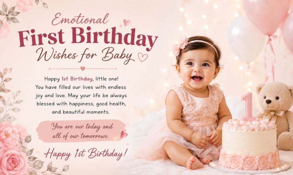 Emotional First Birthday Wishes for Baby