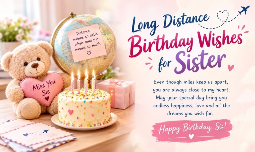 Long Distance Birthday Wishes for Sister