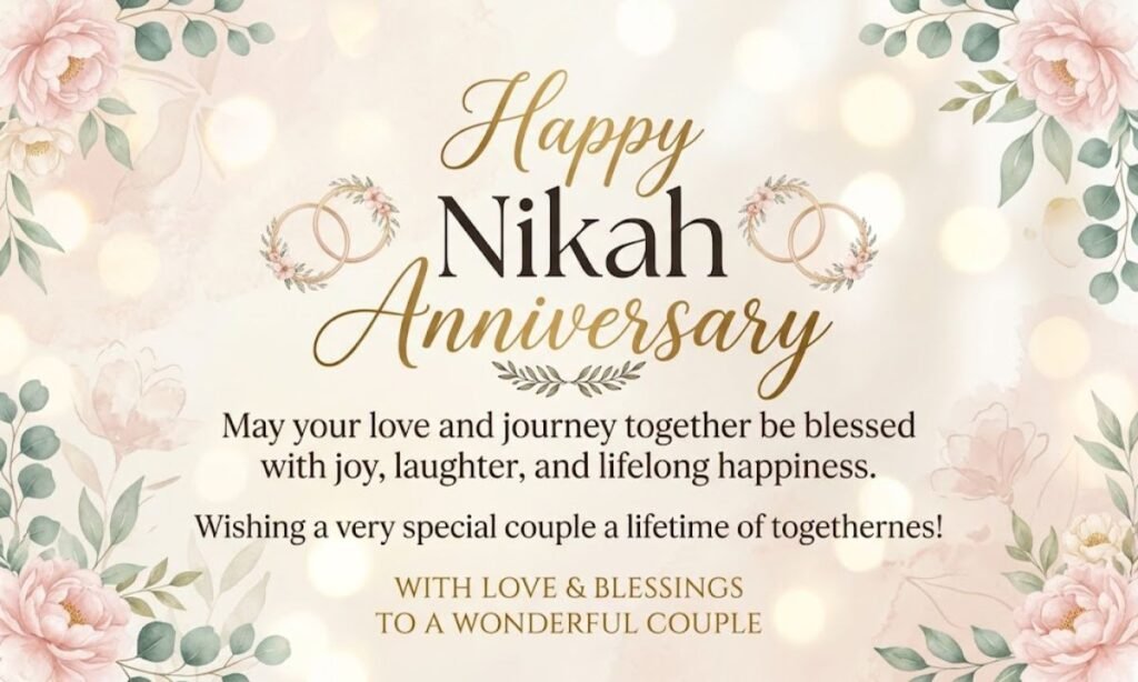Nikah Anniversary Wishes for Couple