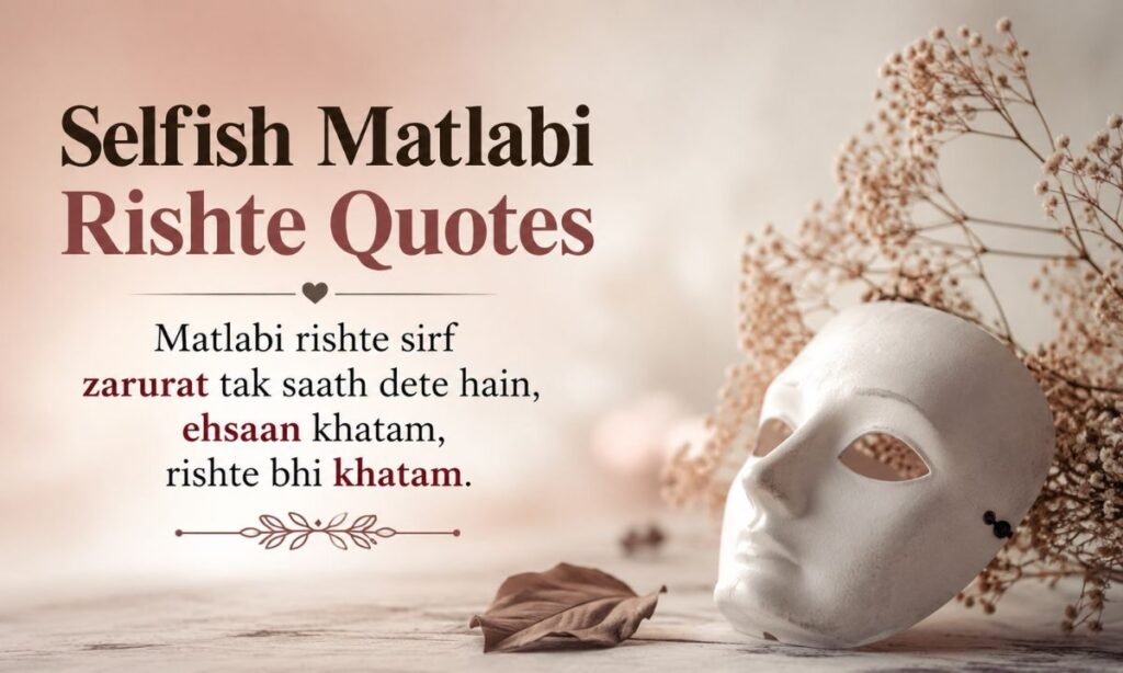 Selfish Matlabi Rishte Quotes
