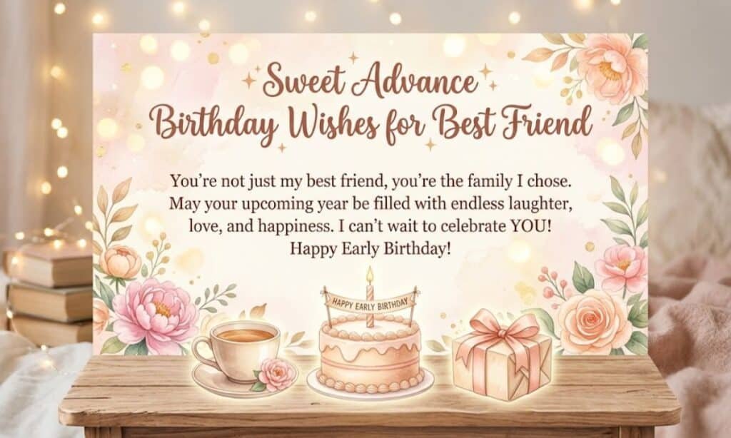Sweet Advance Birthday Wishes for Best Friend