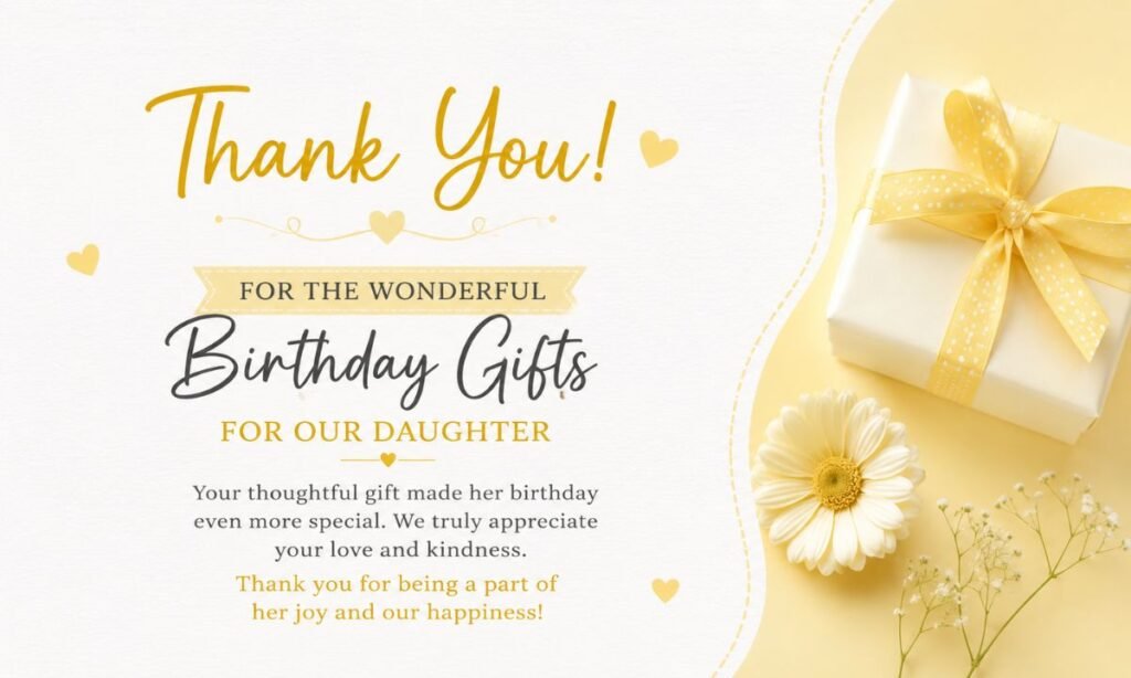 Thank You Messages for Birthday Gifts Received for Your Daughter