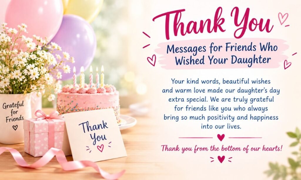 Thank You Messages for Friends Who Wished Your Daughter 