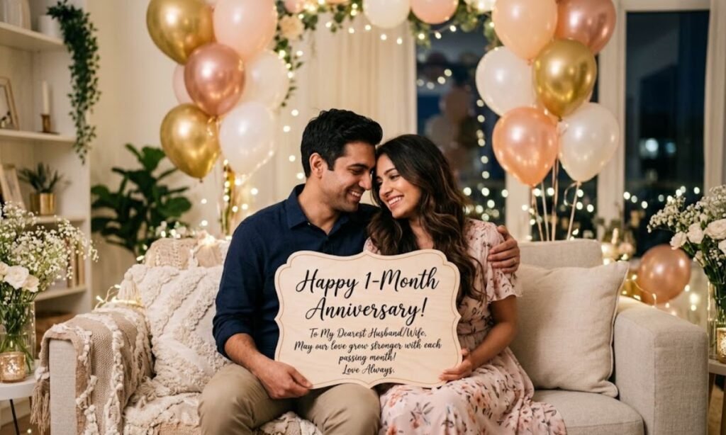 1-Month Anniversary Wishes for Husband and Wife