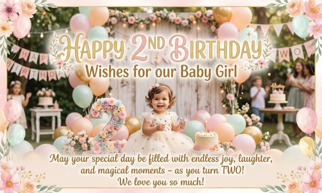 2nd Birthday Wishes for Baby Girl