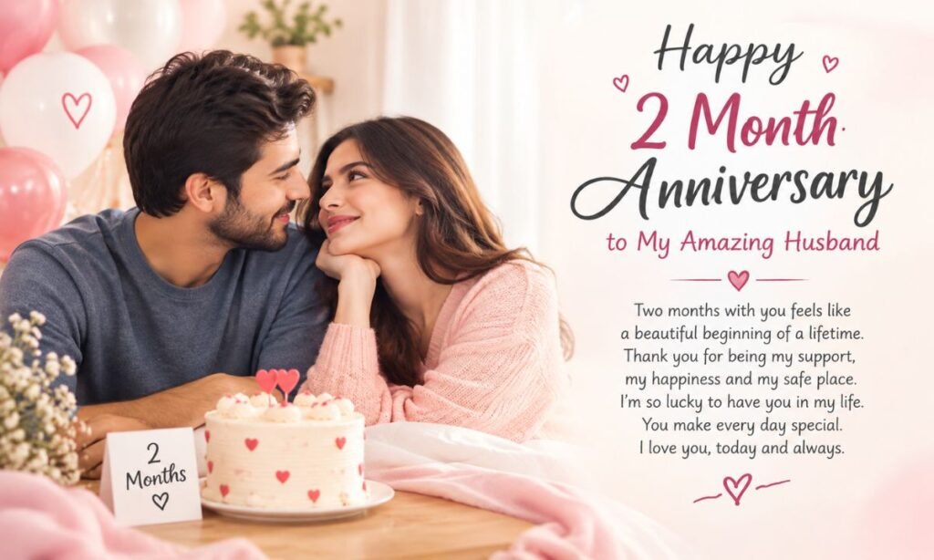 Best 2 Month Happy Anniversary Wishes for Husband