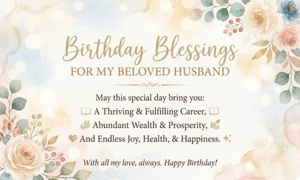 Birthday Blessings For Husband’s Career, Wealth, And Happiness