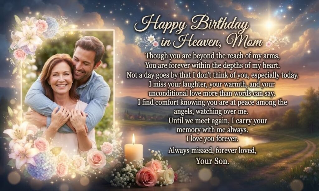 Birthday Message for Mother in Heaven from Son