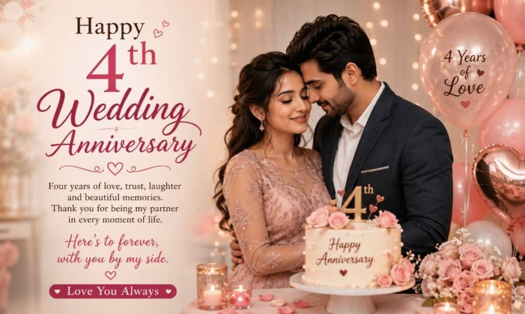Emotional 4th Wedding Anniversary Wishes for Couples
