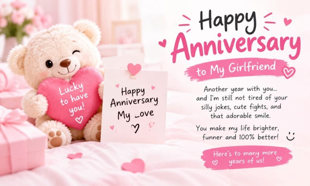 Funny and Cute Anniversary Wishes for Girlfriend to Make Her Smile