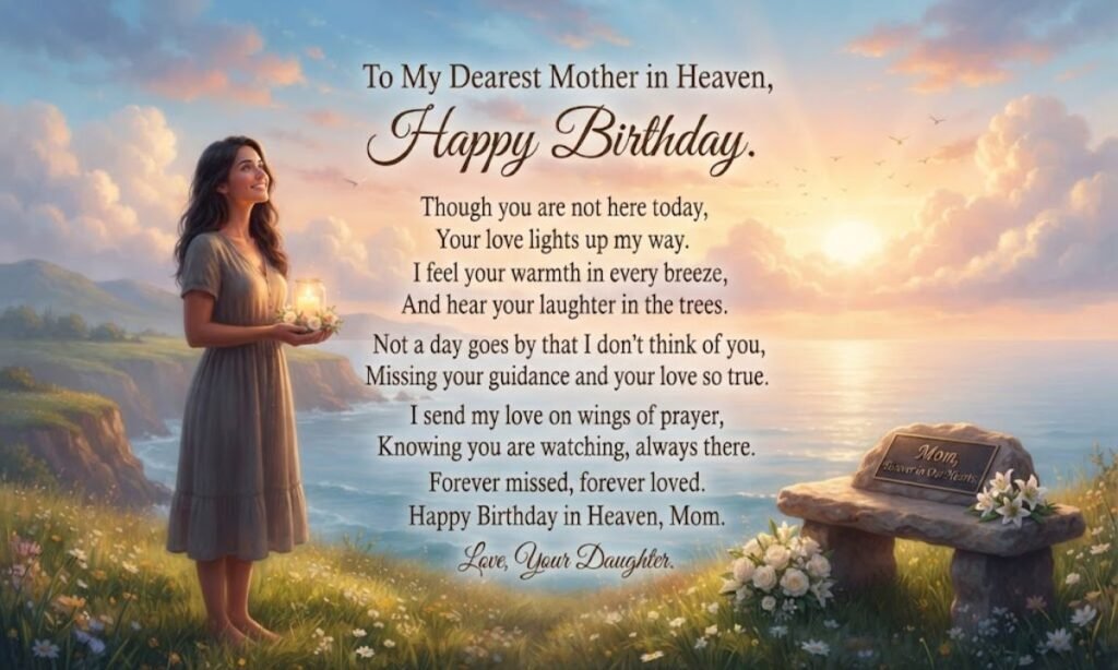 Heart Touching Birthday Wishes for Mother in Heaven from Daughter