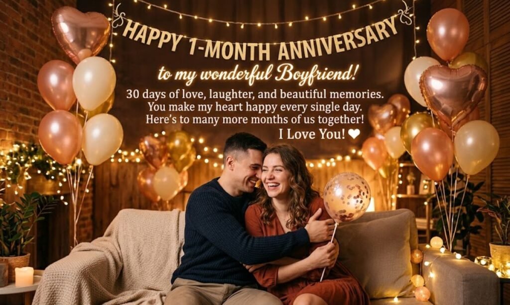 Heartfelt 1-Month Anniversary Wishes for Boyfriend