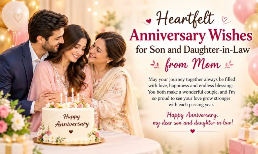 Heartfelt Anniversary Wishes for Son and Daughter-in-Law from Mom