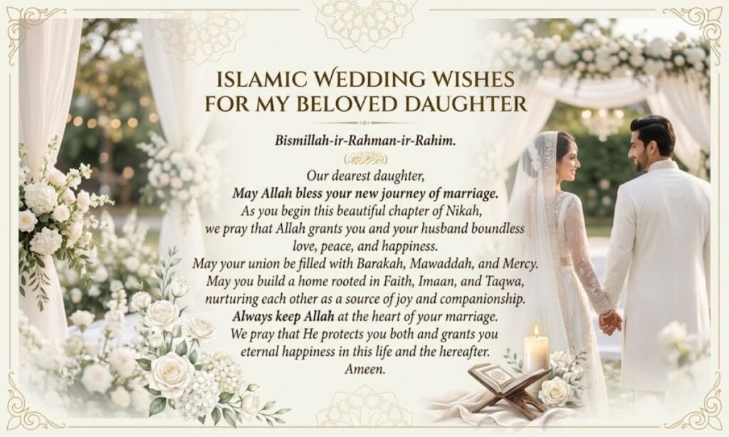 Islamic Wedding Wishes for Daughter