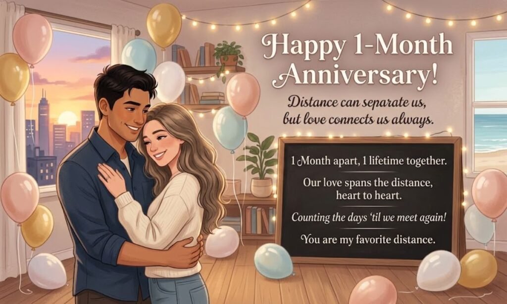 Long Distance 1-Month Anniversary Messages