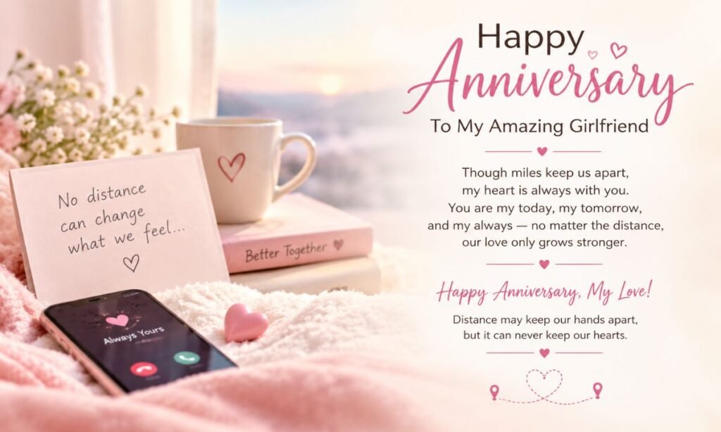 Long Distance Anniversary Wishes for Girlfriend That Feel Close