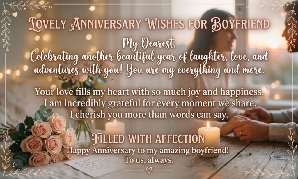 Lovely Anniversary Wishes For Boyfriend Filled With Affection