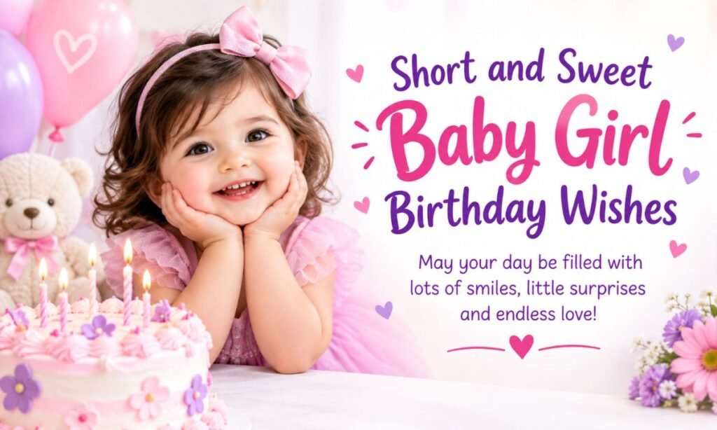 Short and Sweet Baby Girl Birthday Wishes