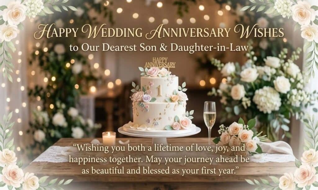 Wedding Anniversary Wishes to Son and Daughter-in-Law