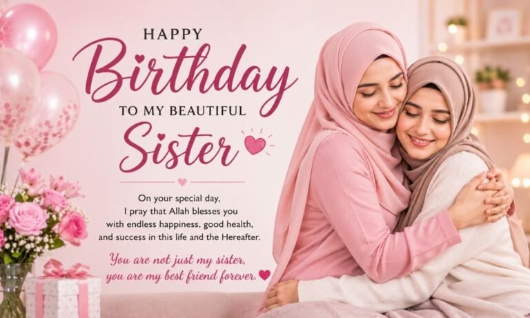 Islamic birthday wishes for sister