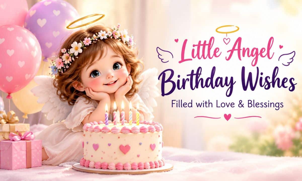 Little Angel Birthday Wishes Filled with Love & Blessings